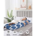 thumbnail image 4 of Dahlia Flower Body Pillow Covers, Farmhouse Botanical Blue Grey Floral Soft Bed Throw Pillowcases Breathable Cooling Long Lumbar Body Pillow Sham Cover for Bed Sofa 20''x54'', 4 of 7