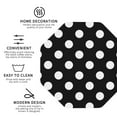 thumbnail image 4 of Pofeuu Black and White Polka Dot Print Leather Coasters Set of 6, Round Cups Mugs Mat Pad for Home Kitchen Heat Resistant Drink Coasters,Octagon, 4 of 7