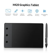 Huion Graphics Board,Sensitivity 4000lpi Pen Professional Tablet With 2048 Levels Pressure Tablet With 3 Pen Resolution Levels Pressure Sensitivity H420 Professional Tablet Qisuo Eryue 3 S 2048