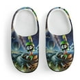 thumbnail image 3 of Looney Tunes Marvin The Martian Slippers for Kids, Cute Soft Plush Anti-slip Fluffy Fuzzy House Slippers Warm Soft Plush Non-Slip Indoor Outdoor Slip-on Shoes for Boys Girls, 3 of 8
