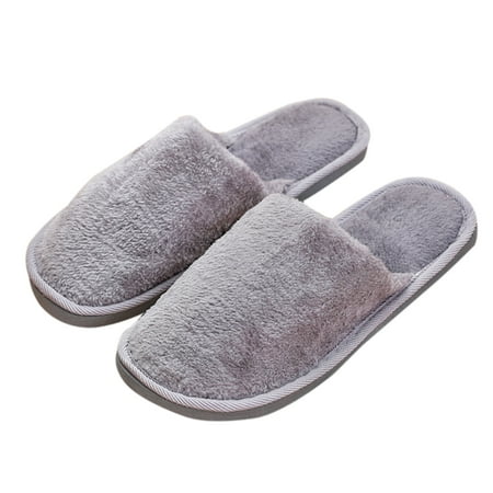 

Home Sweet Colors Warm Plush Slippers Non-slip Comfortable Ladies Indoor Slippers Autumn Winter Gray 42-43