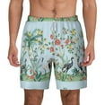 thumbnail image 3 of Uemuo Chinoiserie Floral Palm Tree Pattern Mens Swim Trunks Quick Dry Board Shorts with Mesh Lining, Stretch Beach Shorts Quick Dry No-Chafing Board Shorts-3X-Large, 3 of 9