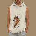 thumbnail image 4 of Men's Sleeveless Hoodie with Pet Pouch Pocket, Kangaroo Carrier, Drawstring Hood, Casual Pullover Sweatshirt Vest for Small Dog/Cat Outdoors, 4 of 5