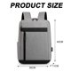thumbnail image 2 of Mochila para computadora portátil Mochilas de negocios con puerto de carga USB, gris, 2 of 6