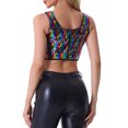 thumbnail image 3 of TOP CROP METÁLICO CON LENTEJUELAS INSPIRE CHIC PARA MUJERES, BRILLO Y SIN MANGAS, TANK TOP DE FIESTA Y CLUB, TAMAÑO M, MULTICOLOR, 3 of 6