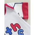 thumbnail image 6 of 4rth Of July Baby Boy Jumpsuit Short Sleeve Crew Neck Bubble Romper Letter Print Color Block One Piece Independence Day Clothes, 6 of 9