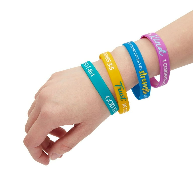 Captiva Mkt Reversible Religious Silicone Wristbands (4 Pack