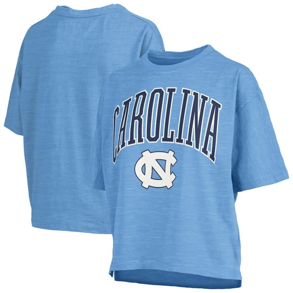 Women's Pressbox Carolina Blue North Carolina Tar Heels Nelson Arch Over Logo Waist Length Oversized Slub T-Shirt