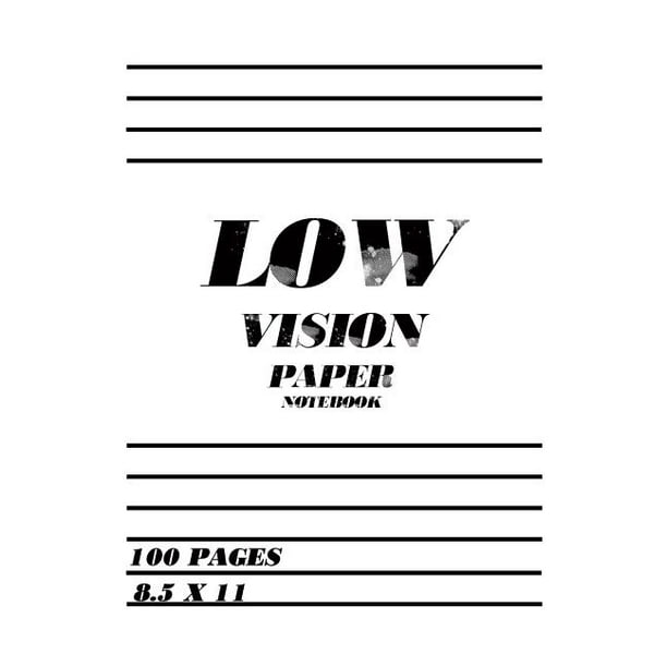 low vision paper notebook bold line white paper for low