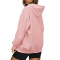 thumbnail image 3 of Plain Hoodie with Pocket for Women Teens Long Sleeve Oversized Cotton Hooded Pullover Sweatshirts Streetwear (L, Pink), 3 of 5