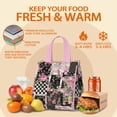 thumbnail image 5 of Pioneer Flower Floral Print Pattern Insulated Lunch Bag for Women & Adults,Large Portable Soft Cooler Lunch Bag,Thermal Food Storage Tote with Pearl Cotton,8.66L,8.75x5.75x9.5 Inch, 5 of 6