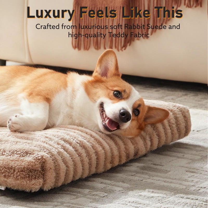 Dog Crate Beds for Medium Sized Dogs, Large dog bed, Washable Dogs Pillow, Pet Kennel Pillow, Pet Bed, Beige, 35inch