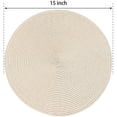 thumbnail image 5 of Manteles individuales redondos trenzados, 6 manteles individuales para mesa de comedor, tejidos, lavables, no son manteles individuales, 15 pulgadas (beige), 5 of 5
