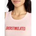 thumbnail image 4 of Social Edition Women's Overstimulated Graphic Tank Top, Sizes XXS-XXL, 4 of 5