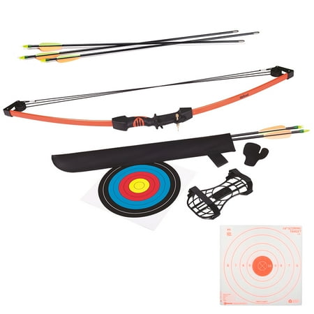 Crosman Archery Upland Compound Bow Kit, 5ct Arrows plus 3pk Visible Impact (Best Compound Bow For Hunting And Target Shooting)