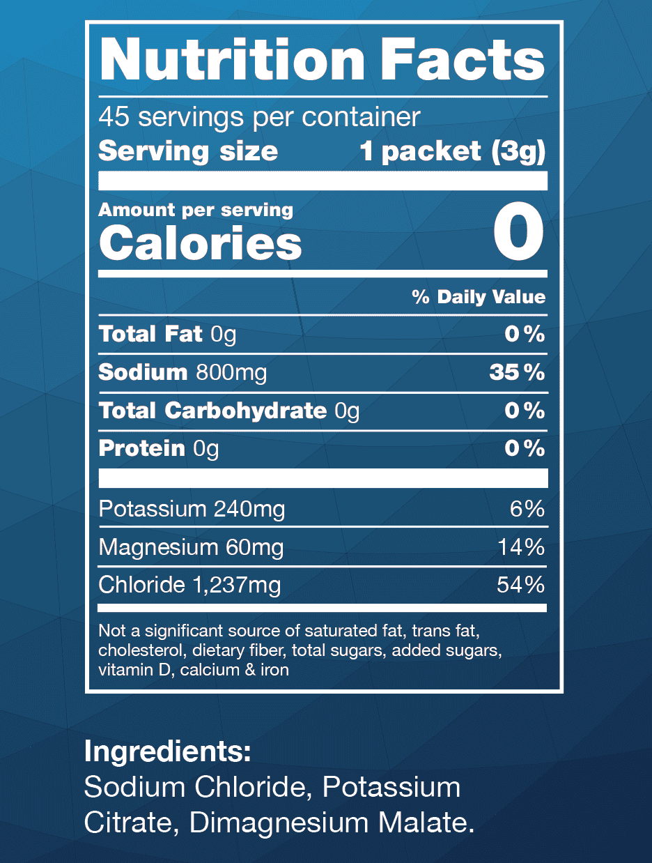 Saltivate Raw Unflavored Electrolyte Powder 800mg Sodium Stevia-Sweetened Sugar Free 45 Count