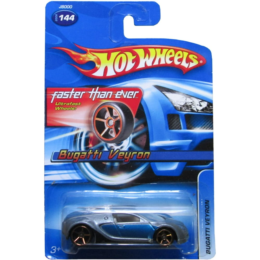Bugatti Hot Wheels Walmart Hot Wheels 2006-144 Bugatti Veyron Blue/Silver FTE Faster Than Ever 1: