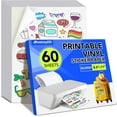 thumbnail image 1 of miduoudo-60 Pcs Matte Printer Paper White Printable Vinyl Sticker PaperSticker Paper for Inkjet Printer & Laser PrinterWaterproof Self-Adhesive SheetsChristmas Stickers 8.5"x11", 1 of 4