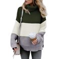 thumbnail image 1 of Womens Color Block Leopard T Shirts Casual Striped Long Sleeve Tunic Tops, 1 of 4