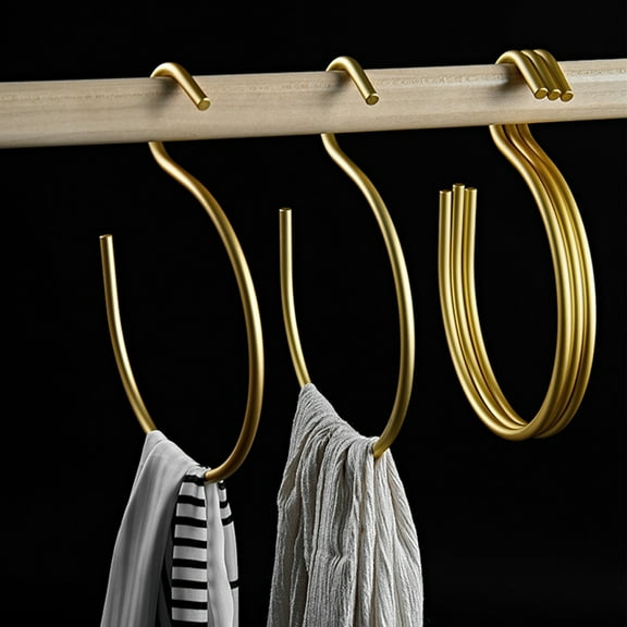 WEUVEB 2-Pack S-Shaped Golden Scarf Hangers, Closet Organizer for Scarves, Ties, Belts, and Accessories Storage