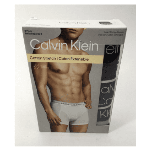 Calvin Klein Cotton Stretch Underwear 3-Pack Trunk, Multicolor, Md
