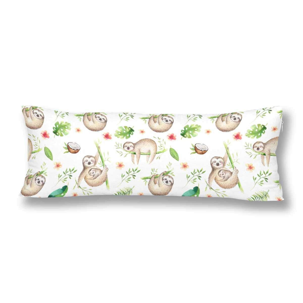Gckg Baby Nursery Sloth Body Pillow Covers Pillowcase 20x60 Inches