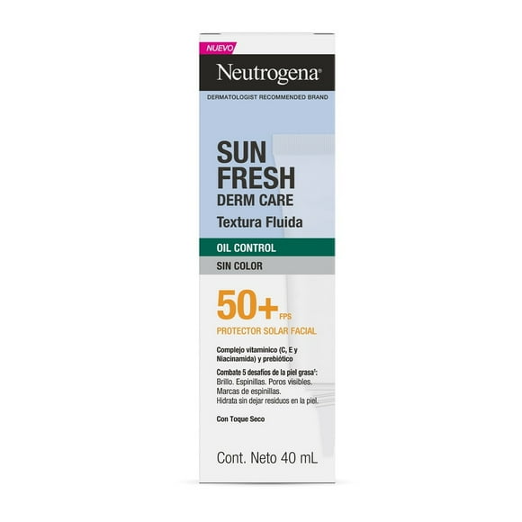 Protector Solar Facial Neutrogena Sun Fresh Derm Care Oil Control Fluido 40ml