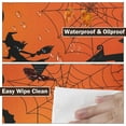 thumbnail image 4 of Halloween Round Fitted Tablecloth with Elastic Edge,Water-Resistant Picnic Pumpkin Witch Castle Bat Spider Web Table Cover for 48-52" Found Tables Black Orange Table Cloth for Dinner,Outdoor,Patio, 4 of 6