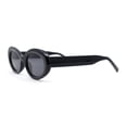 thumbnail image 3 of Womens Iconic Mod Thick Plastic Oval Round Classic Sunglasses All Black, 3 of 4