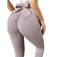thumbnail image 2 of Seyurigaoka Female Trousers, Solid Color Elastic High Waist Pants Yoga Pants, 2 of 10