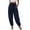 Navy Blue, variant on XFLWAM Womens Linen Harem Pants Elastic High Waist Drawstring Pleated Pants Loose Fit Baggy Casual Lounge Trousers with Pockets Wine Red XXL
