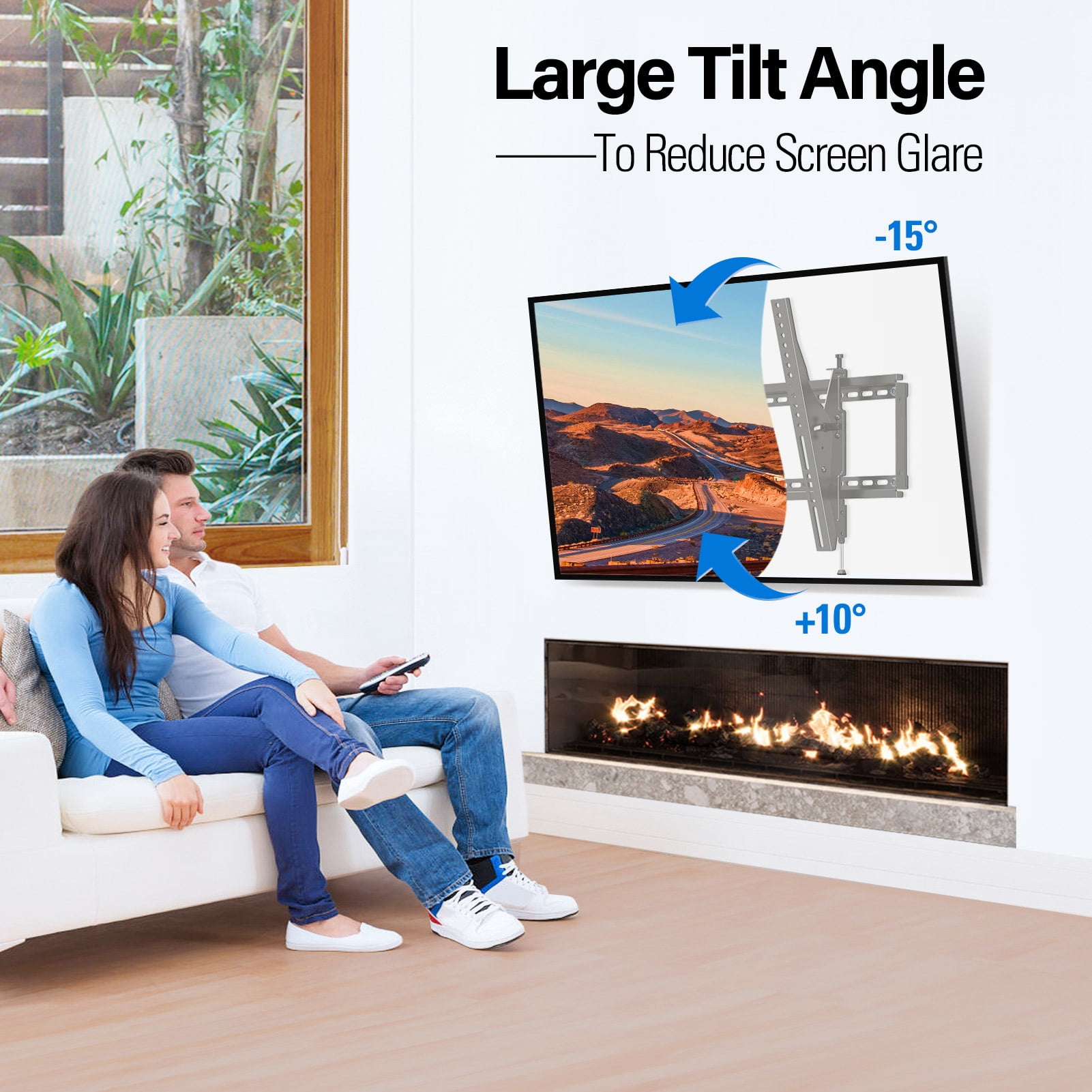 MOUNT PRO Tilting TV Wall Mount for 37''-86" TVs, Supports Televisions Weighing Up to 120lbs