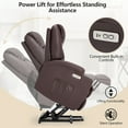 thumbnail image 3 of YODOLLA Power Lift Recliner Chair for Elderly, Electric Lift Chair Sofa with Side Pockets, USB & Type-C Ports, Brown,PU Leather, 3 of 7