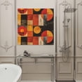 thumbnail image 4 of Wall Art Prints, Red Orange Geometric Framed Canvas Prints for Bedroom Living Room Bathroom Office, Vintage Oil Painting Abstract Art Gallery Wrap Wall Art Poster for Gifts Home Decor 24"x24", 4 of 9