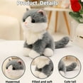 thumbnail image 2 of Black Cat Plush Doll-Realistic Stuffed Kitten Plush Toy Cute Soft Cat Surprise Pillow Birthday Gift, 2 of 7