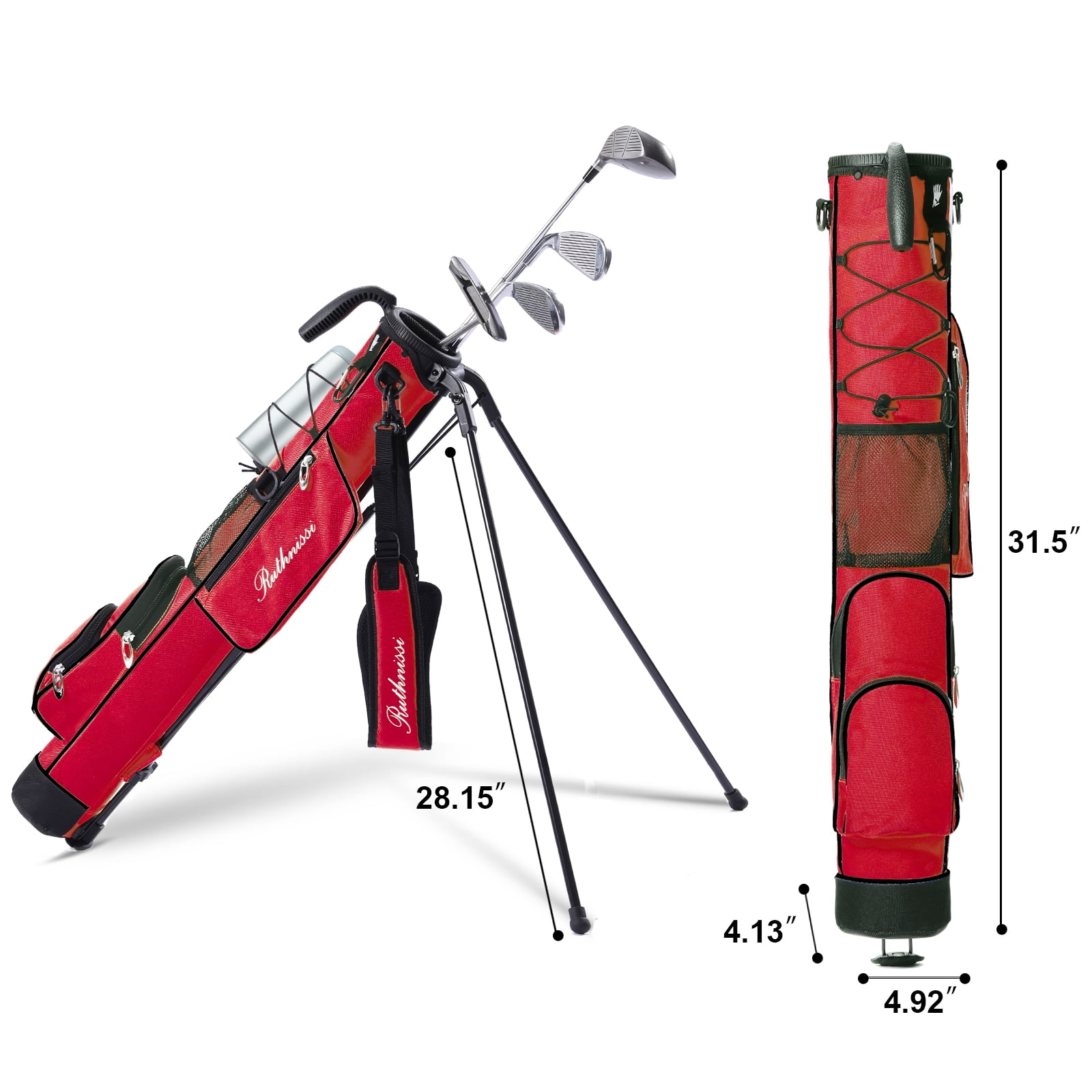 Golf Stand Bag, Lightweight Golf Easy Carry Bag with Padded Strap，Durable Pitch n Putt Golf Bag, Practice Ranger Sunday Golf Bag for Men&Women