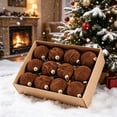 thumbnail image 4 of Christmas Tree Ornaments Balls, 12 Pack 2.4 Inch Flocked Velvet Christmas Tree Ornaments Plastic Balls, 4 of 6