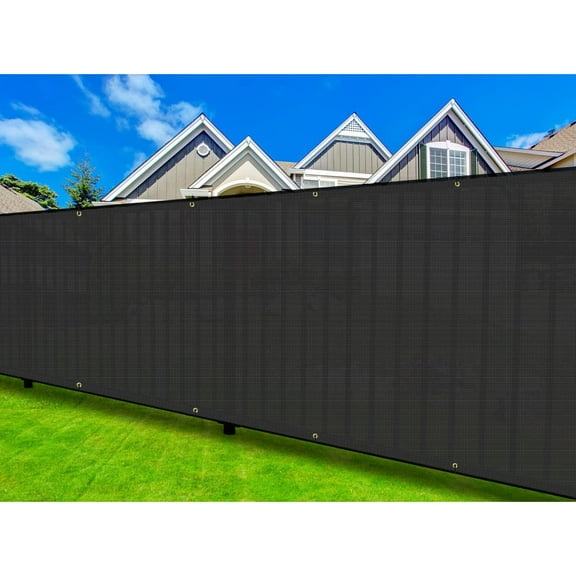 Privacy Fence Screen 8FT: 8'x20' Privacy Fence with Zipties Black Heavy Duty Outdoor Fence Cover 150 GSM Privacy Screen for Chain Fence