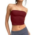 thumbnail image 6 of YDKZYMD Strapless Padded Tube Tops Bandeau Cute Y2k Sleeveless Basic Crop Tops Summer Slim Fitted Junior Stretch Backless Skinny Tops Smocked Layering Teen Girls Solid Tops XL, 6 of 7