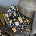 thumbnail image 4 of Cozy Fall Throw Blanket for Couch, Autumn Pumpkin Leaves and Berries on Blue Background Blanket Fall Blankets and Throws, 60" x 50", 4 of 6