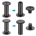 thumbnail image 3 of 24 Sets Chicago Screws, 15mm L Galvanized Iron Chicago Screw Phillips Binding Post Screw Rivets for Leather Belt Scrapbook Photo Albums, Black, 3 of 6