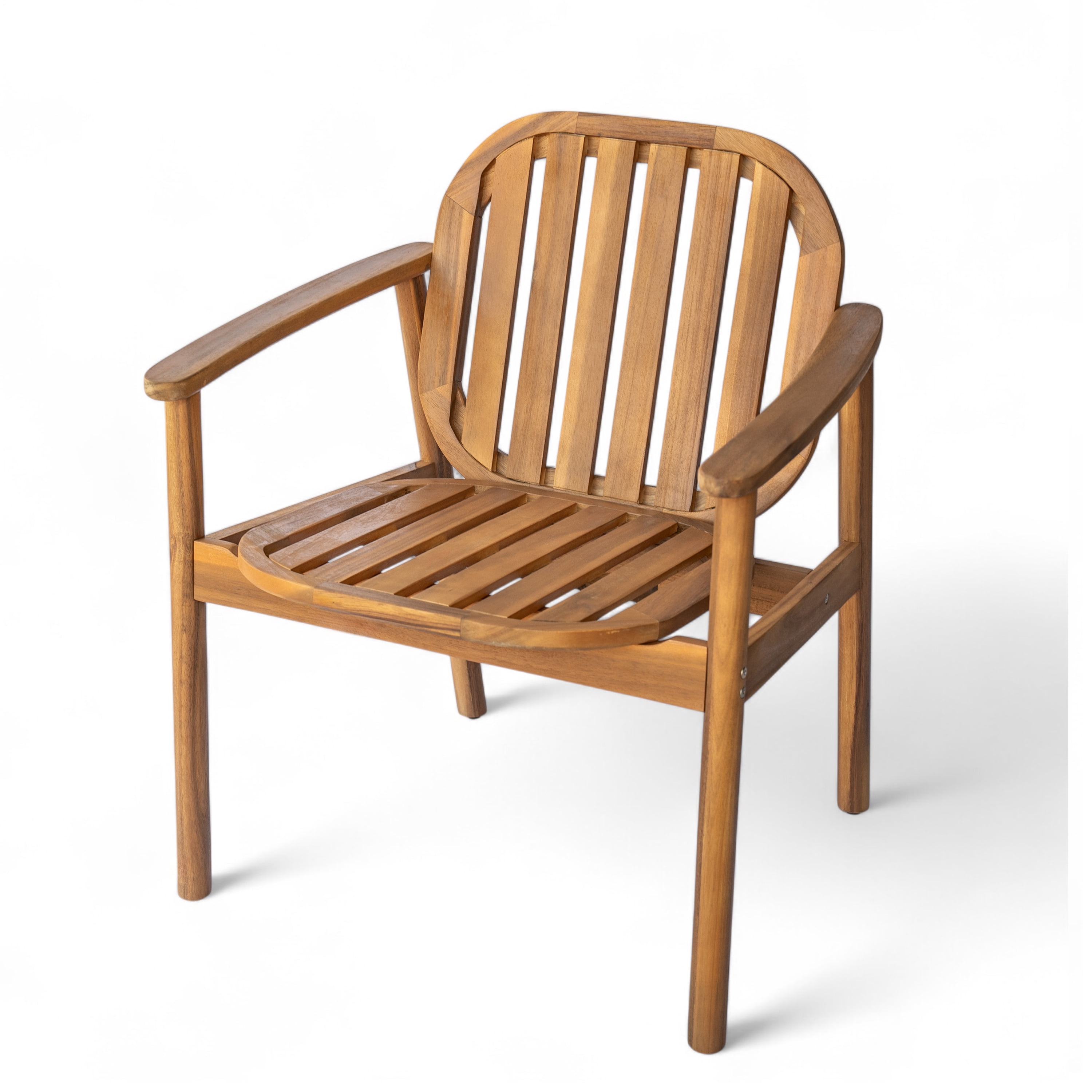 Outdoor Dining Chair Set of 2 with Acacia Wood Frame and Cushion, Patio Dining Chairs and Garden Seating with Beige Fabric, Teak and Beige
