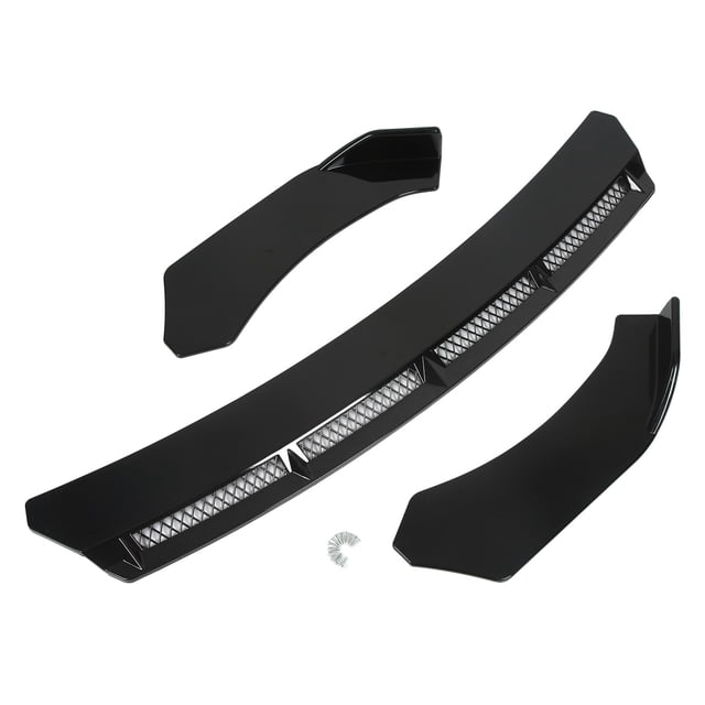 3pcs Front Bumper Lip Body Kit Universal Spoiler Wing Car Modification for Automobile Black