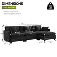 thumbnail image 5 of Domicare Modern 3 Seater Sectional Sofa with Ottoman, Sofas for Living Room, Living Room Furniture，Dark Grey, 5 of 9