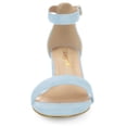 thumbnail image 2 of Sandalias De Tiras De Tobillo Tacón Medio De Bloque Punta Abierta Para Mujer Cielo Azul 35, 2 of 6
