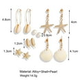 thumbnail image 5 of Kiplyki Vintage Elegant Metal Earrings Seashells Star Conch Set Ladies Jewelry, 5 of 8