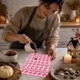 thumbnail image 2 of Halloween Silicone Baking Mold With 60 Cavities Pumpkin Witch Hat Skull Candy Chocolate Jelly Gummy Ice Cube Tray B-25.8X17.9X0.8Cm, 2 of 5
