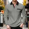 thumbnail image 2 of Krdevn Mens Shirts - Casual Shirts for Sports Outdoor Activities and Everyday Wear Versatile Collared Knit,Mens Fall Shirts,Color:Grey,Size:S, 2 of 5