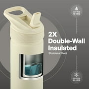 TAL 26oz Stainless Steel Ranger Water Bottle with Easy Sip Straw, Cream