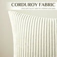 thumbnail image 3 of Softalker Throw Pillow Covers, Soft Corduroy Decorative Striped Pillow Cases 18x18 Inch Set of 2, Boho Cushion Pillow Cover for Farmhouse, Couch, Sofa, Bedroom, Living Room, Home Decor (Beige), 3 of 6